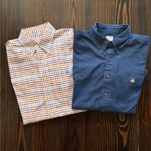 Lot of 2 Men’s Brooks Brothers Button Down Shirts Size Medium and Large